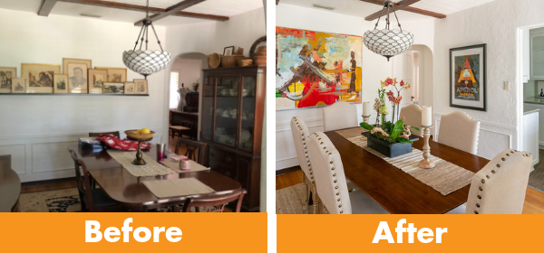 Staging Before After Dining Room